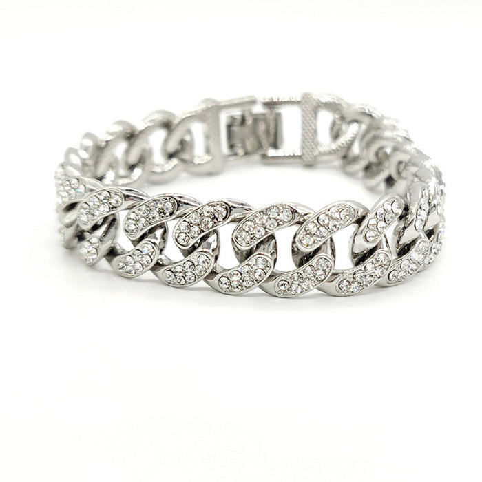 Wholesale polished titanium steel full Rhinestone bracelet JDC-BT-ChenY003 Bracelet 晨远 18cm Wholesale Jewelry JoyasDeChina Joyas De China