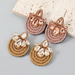 Wholesale polyester stretch thread woven round alloy earrings JDC-ES-JL024 Earrings JoyasDeChina Wholesale Jewelry JoyasDeChina Joyas De China