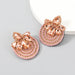 Wholesale polyester stretch thread woven round alloy earrings JDC-ES-JL024 Earrings JoyasDeChina rose gold Wholesale Jewelry JoyasDeChina Joyas De China