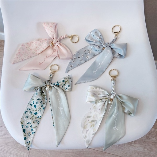 Wholesale polyester woven silk scarf bow keychains JDC-KC-LX013 Keychains JoyasDeChina Wholesale Jewelry JoyasDeChina Joyas De China
