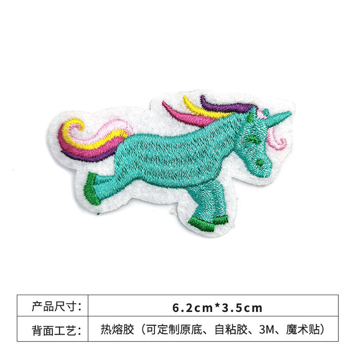 Wholesale pony and bird animal felt cloth embroidery JDC-ER-XF009 Embroidery JoyasDeChina unicorn 1 Wholesale Jewelry JoyasDeChina Joyas De China