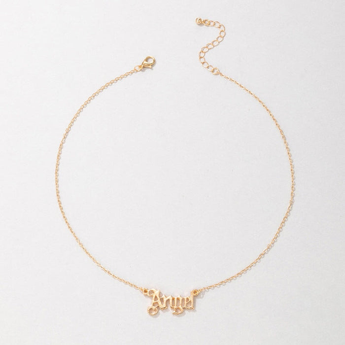 Wholesale popular elements key lock Butterfly Rose letter necklace mother's Day JDC-NE-C241 necklaces 陌茗 17210 zim Wholesale Jewelry JoyasDeChina Joyas De China