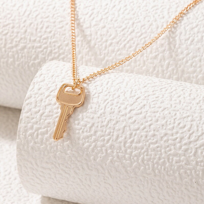 Wholesale popular elements key lock Butterfly Rose letter necklace mother's Day JDC-NE-C241 necklaces 陌茗 17210key1 Wholesale Jewelry JoyasDeChina Joyas De China