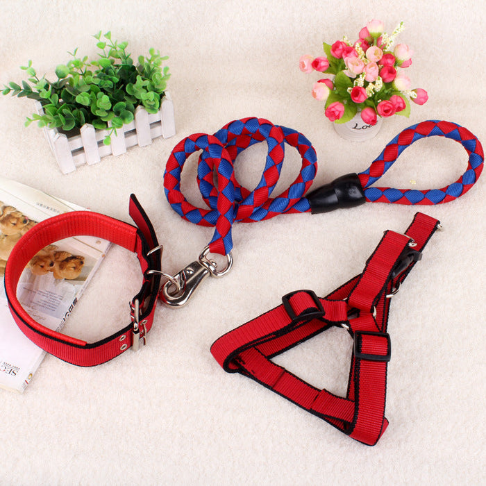Wholesale PP pet leash three-piece set JDC-PL-PDM004 Pet Leash 派多萌 red blue 3.0*160cm Wholesale Jewelry JoyasDeChina Joyas De China