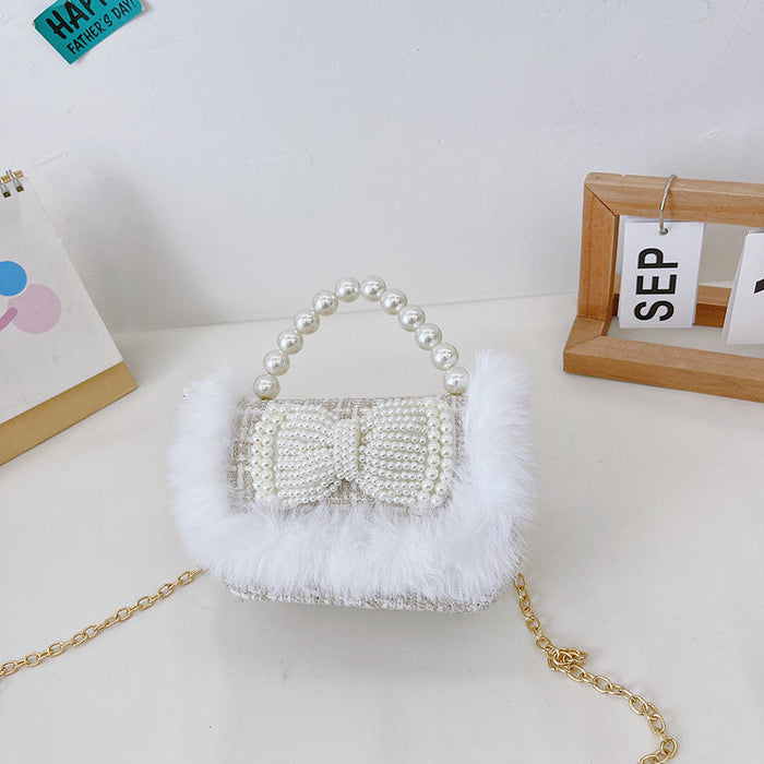 Wholesale Princess bow lovely pearl Shoulder Bag JDC-SD-YP073 Shoulder Bags 一音 khaki Wholesale Jewelry JoyasDeChina Joyas De China