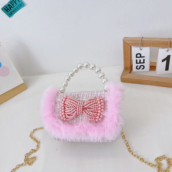 Wholesale Princess bow lovely pearl Shoulder Bag JDC-SD-YP073 Shoulder Bags 一音 pink Wholesale Jewelry JoyasDeChina Joyas De China