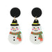 Wholesale printed resin plate Christmas Earrings JDC-ES-JQ125 Earrings JoyasDeChina snowman Wholesale Jewelry JoyasDeChina Joyas De China