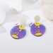 Wholesale printed small animal acrylic Earrings JDC-ES-YN110 Earrings JoyasDeChina Purple graffiti Wholesale Jewelry JoyasDeChina Joyas De China