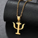 Wholesale Psychology PSI Symbol Stainless Steel Plating Necklace JDC-NE-RXSFL010 Necklaces 尚芙乐 gold Wholesale Jewelry JoyasDeChina Joyas De China
