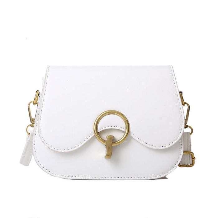 Wholesale PU advanced retro minimalist saddle wrap shoulder bag JDC-SD-HZD015 Shoulder Bags 花枳黛 white Wholesale Jewelry JoyasDeChina Joyas De China