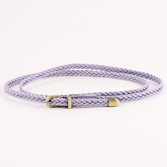 Wholesale PU Braided Alloy Women's Belt JDC-WB-Nuoy001 Womenbelt 诺娅 purple Wholesale Jewelry JoyasDeChina Joyas De China