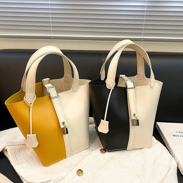 Wholesale PU color matching basket bag JDC-HB-MF003 Shoulder Bags 满丰 Wholesale Jewelry JoyasDeChina Joyas De China