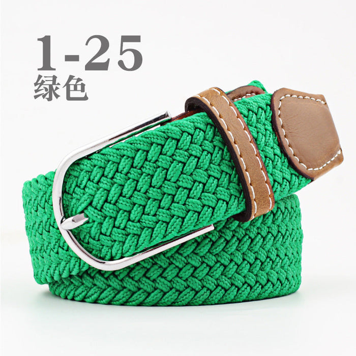 Wholesale PU elastic woven women's belt JDC-WB-Nuoy003 Womenbelt 诺娅 green 107cm Wholesale Jewelry JoyasDeChina Joyas De China
