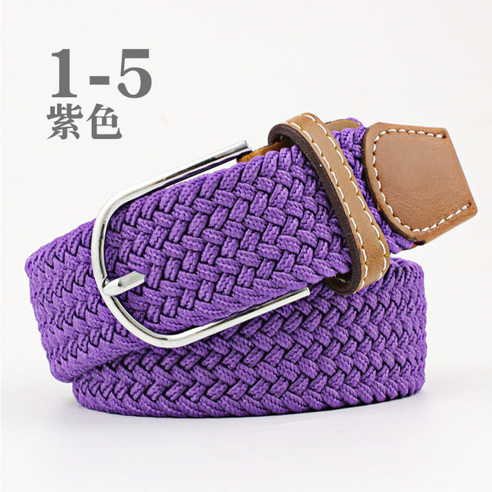 Wholesale PU elastic woven women's belt JDC-WB-Nuoy003 Womenbelt 诺娅 purple 107cm Wholesale Jewelry JoyasDeChina Joyas De China