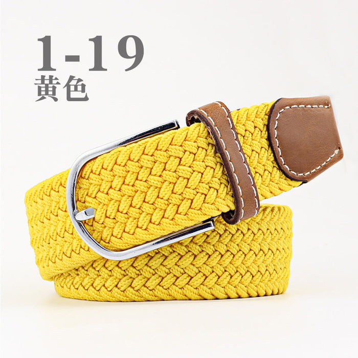 Wholesale PU elastic woven women's belt JDC-WB-Nuoy003 Womenbelt 诺娅 yellow 107cm Wholesale Jewelry JoyasDeChina Joyas De China