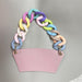 Wholesale PU Leather Coffee Cup Detachable Chain Cup Holder JDC-CUP-YouZ001 Cup Holder 悠智 Pink color chain Wholesale Jewelry JoyasDeChina Joyas De China