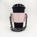 Wholesale PU Leather Coffee Cup Detachable Chain Cup Holder JDC-CUP-YouZ001 Cup Holder 悠智 Pink iron chains Wholesale Jewelry JoyasDeChina Joyas De China