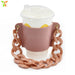 Wholesale PU Leather Coffee Cup Detachable Chain Cup Holder JDC-CUP-YouZ001 Cup Holder 悠智 Pink pink chain Wholesale Jewelry JoyasDeChina Joyas De China