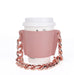 Wholesale PU Leather Coffee Cup Detachable Chain Cup Holder JDC-CUP-YouZ001 Cup Holder 悠智 Pink Rose Gold Chain Wholesale Jewelry JoyasDeChina Joyas De China