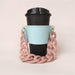 Wholesale PU Leather Coffee Cup Detachable Chain Cup Holder JDC-CUP-YouZ001 Cup Holder 悠智 Shuilan pink chain Wholesale Jewelry JoyasDeChina Joyas De China