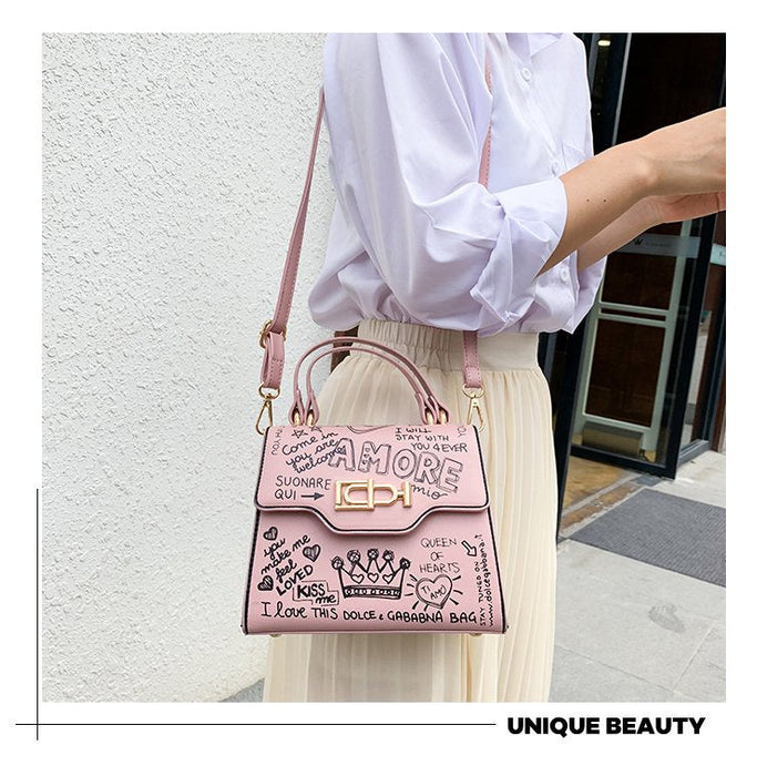 Wholesale PU Leather Diagonal Handbags JDC-HB-AT002 Handbags 瑗淘 pink Wholesale Jewelry JoyasDeChina Joyas De China
