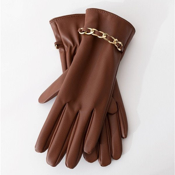 Wholesale PU leather plus velvet warm women's gloves JDC-GS-BX-011 Gloves 伯循 Wholesale Jewelry JoyasDeChina Joyas De China