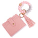 Wholesale PU Leather Silicone Beaded Tassel Card Holder Keychain JDC-KC-JinHan002 Keychains 金涵 #12 Wholesale Jewelry JoyasDeChina Joyas De China