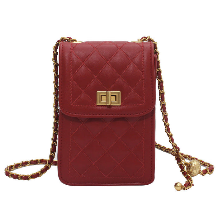 Wholesale pu Lingge Chain Handbags JDC-HB-JunLi008 Handbags 骏丽 red Wholesale Jewelry JoyasDeChina Joyas De China