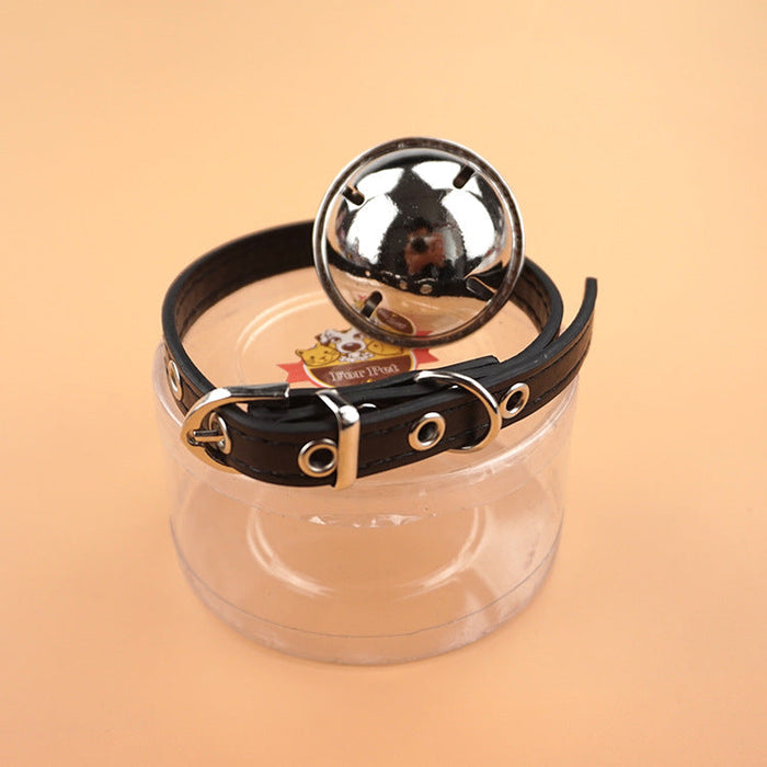 Wholesale PU Pet Bell Collar pack of 3 JDC-PD-FP004 Pet Decor 沣沛 black MINIMUM 3 Wholesale Jewelry JoyasDeChina Joyas De China