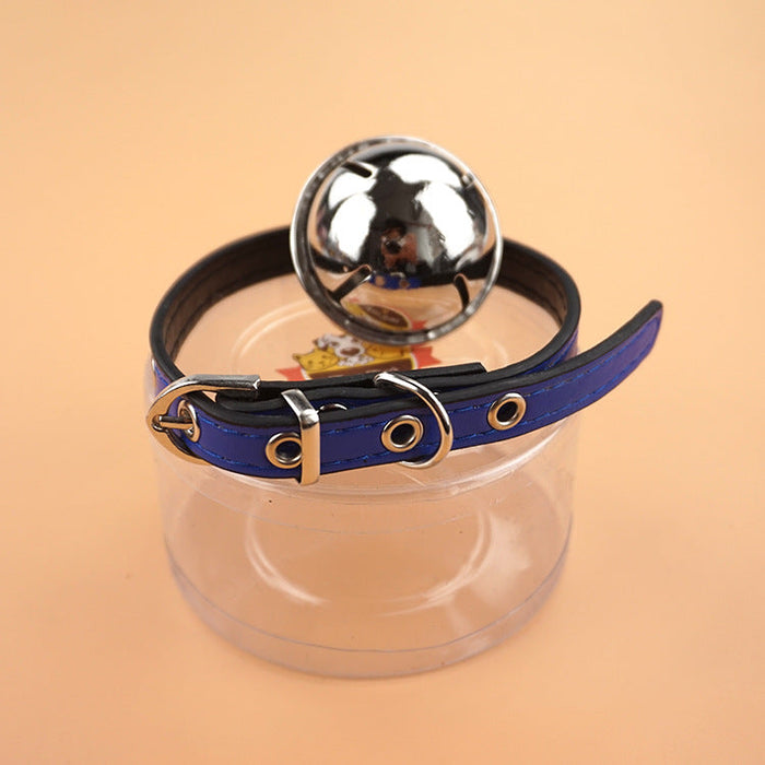 Wholesale PU Pet Bell Collar pack of 3 JDC-PD-FP004 Pet Decor 沣沛 blue MINIMUM 3 Wholesale Jewelry JoyasDeChina Joyas De China