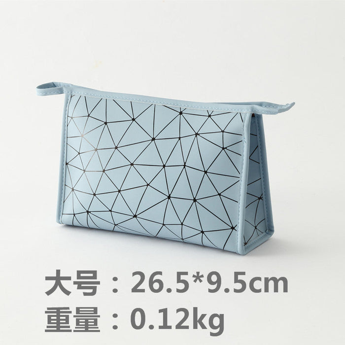 Wholesale Pu rhombus storage cosmetic bag JDC-CB-GeiN022 Cosmetic bag 格纳 blue Wholesale Jewelry JoyasDeChina Joyas De China