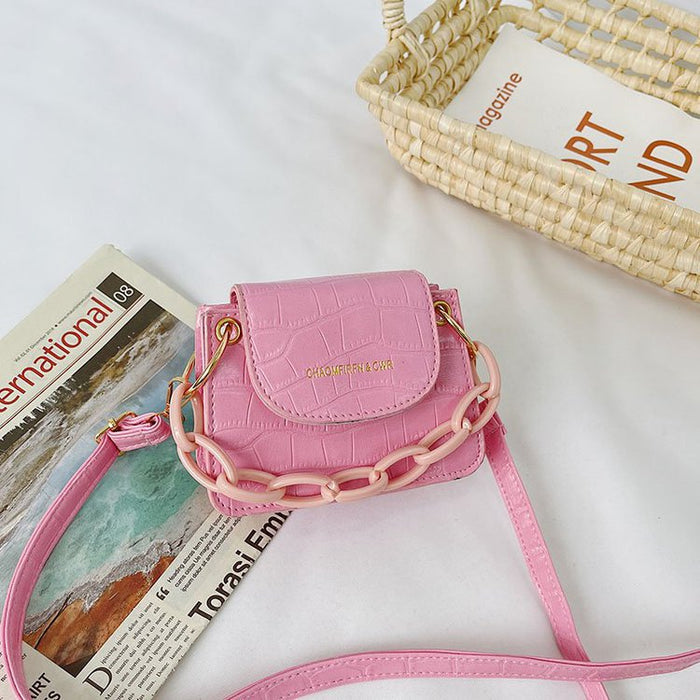 Wholesale PU Small Fragrance Messenger Bag JDC-SD-KR051 Shoulder Bags 坤然 pink Wholesale Jewelry JoyasDeChina Joyas De China