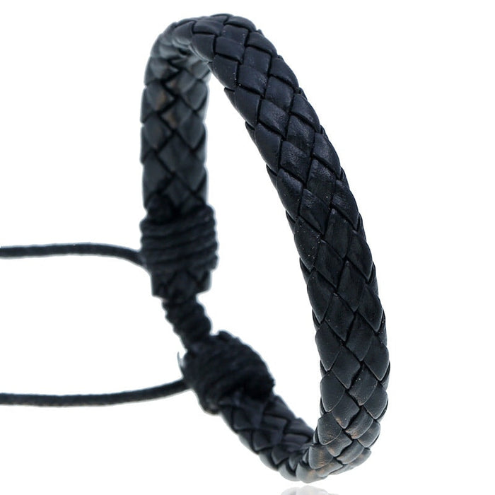 Wholesale pull adjustment leather braided bracelet JDC-BT-PK001 Bracelet 庞克 Black Wholesale Jewelry JoyasDeChina Joyas De China