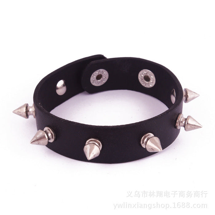 Wholesale Punk Alloy Rivet Leather Bracelet JDC-BT-GSGL005 Bracelet 谷力 black Wholesale Jewelry JoyasDeChina Joyas De China