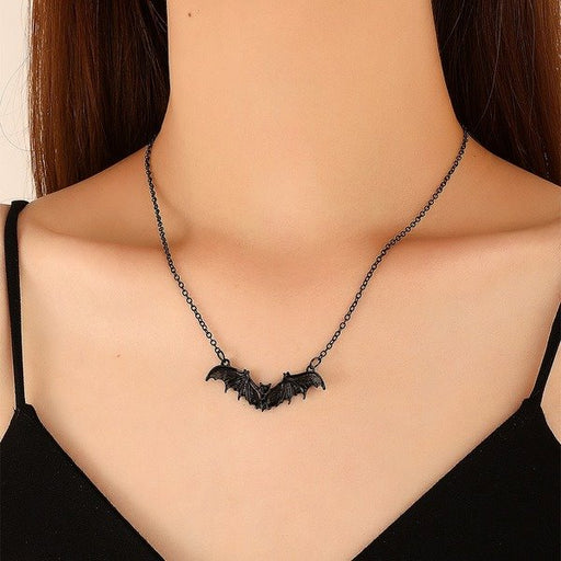 Wholesale Punk Black Bat Alloy Necklaces JDC-NE-A076 Necklaces 妙雅 Wholesale Jewelry JoyasDeChina Joyas De China