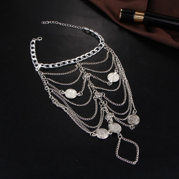 Bulk Jewelry Wholesale punk metal heavy industry tassel coin alloy anklet JDC-AS-F316 Wholesale factory from China YIWU China