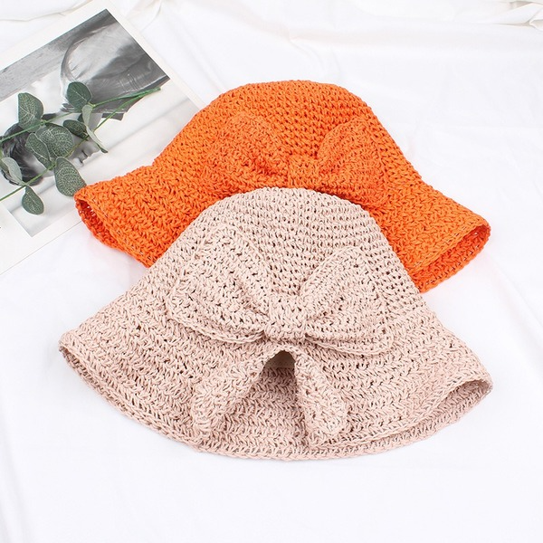 Bulk Jewelry Wholesale pure color papyrus Bow Fashionhat JDC-FH-js004 Wholesale factory from China YIWU China