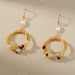 Wholesale pure hand imitation pearl natural stone hoop earrings JDC-ES-GSNM022 Earrings JoyasDeChina Wholesale Jewelry JoyasDeChina Joyas De China