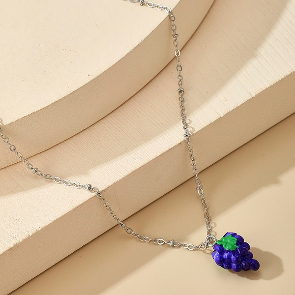 Bulk Jewelry Wholesale purple alloy grape pendant necklace JDC-NE-C066 Wholesale factory from China YIWU China