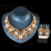 Wholesale purple crystal necklace earring set JDC-ST-Qianm009 Suit 千漠 yellow Wholesale Jewelry JoyasDeChina Joyas De China