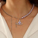Wholesale Purple Crystal Planet Pearl Alloy Necklaces JDC-NE-NZ023 Necklaces 鰓紩 Wholesale Jewelry JoyasDeChina Joyas De China