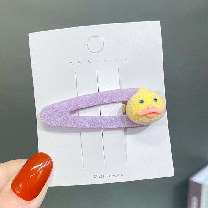 Wholesale purple flocking hairpins (F)JDC-HC-GSHX095 Hair Clips 恒曦 6# Little Yellow Duck Wholesale Jewelry JoyasDeChina Joyas De China