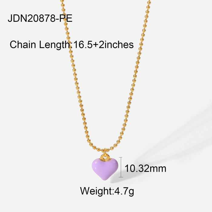 Wholesale Purple Gold Plated Stainless Steel Necklace JDC-NE-JD369 Necklaces 杰鼎 JDN20878-PE Wholesale Jewelry JoyasDeChina Joyas De China