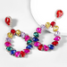 Wholesale purple rhinestone earrings JDC-ES-JL906 Earrings 氿乐 Wholesale Jewelry JoyasDeChina Joyas De China