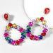 Wholesale purple rhinestone earrings JDC-ES-JL906 Earrings 氿乐 Color Wholesale Jewelry JoyasDeChina Joyas De China