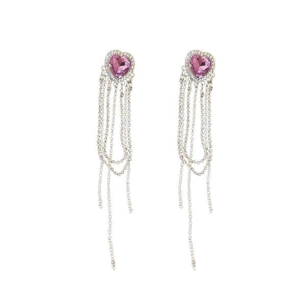 Wholesale purple rhinestone earrings JDC-ES-YWJQ021 Earrings 精巧 Wholesale Jewelry JoyasDeChina Joyas De China