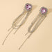 Wholesale purple rhinestone earrings JDC-ES-YWJQ021 Earrings 精巧 Purple Wholesale Jewelry JoyasDeChina Joyas De China