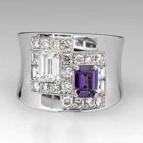 Wholesale Purple Zircon Alloy Rings JDC-RS-WN-073 Rings 薇妮 Wholesale Jewelry JoyasDeChina Joyas De China