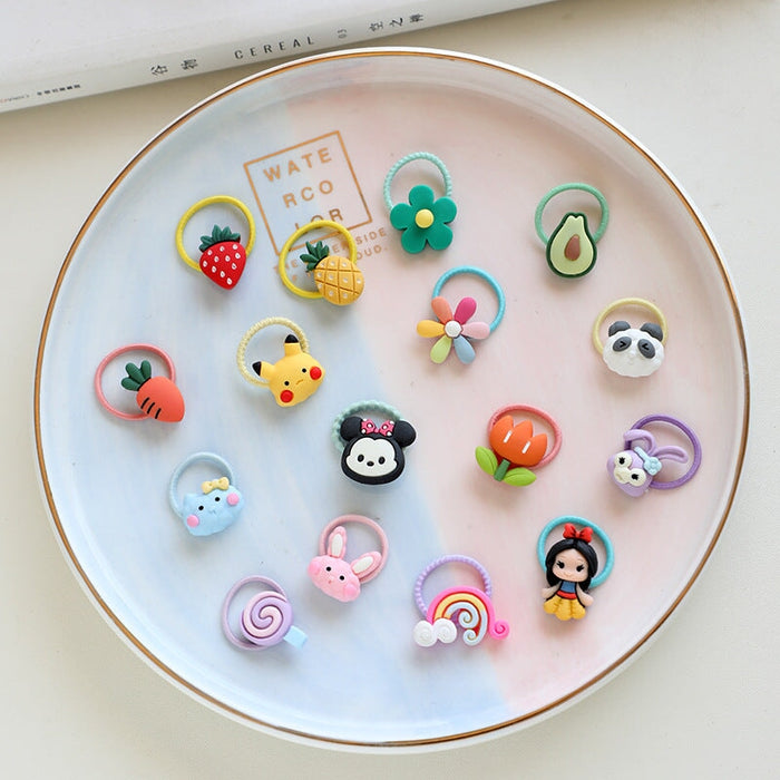 Wholesale PVC Box Set Resin Cartoon Kids Hair Rope MOQ≥5 JDC-HS-Shij002 Hair Scrunchies 世景 Wholesale Jewelry JoyasDeChina Joyas De China