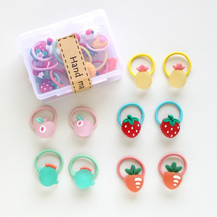 Wholesale PVC Box Set Resin Cartoon Kids Hair Rope MOQ≥5 JDC-HS-Shij002 Hair Scrunchies 世景 MOQ5 tmsg set Wholesale Jewelry JoyasDeChina Joyas De China